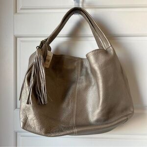Hobo Shoulder Bag – Metallic‎ Gold/Taupe Tone